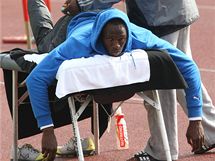 Usain Bolt se pipravuje v pedveer zvodu na trnink