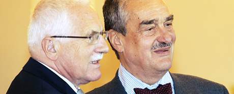 Prezident Václav Klaus a ministr zahranií Karel Schwarzenberg (Ilustraní foto)