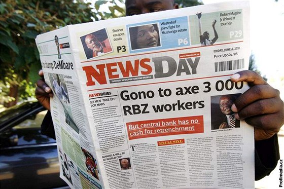 NewsDay, první nezávislý deník v Zimbabwe po sedmi letech (4. ervna 2010)