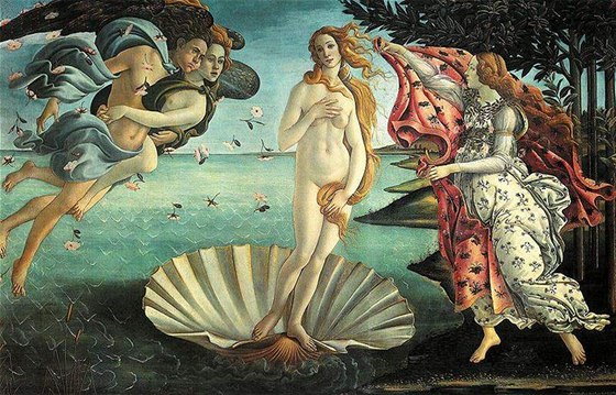 Obraz Zrození Venue od Botticelliho sice lidé na obloze neuvidí, planetu nesoucí jméno ímské bohyn ano. K tomu jet ti dalí planety a stanici ISS.