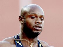 Asafa Powell na mtinku v Bislett v norskm Oslo. 