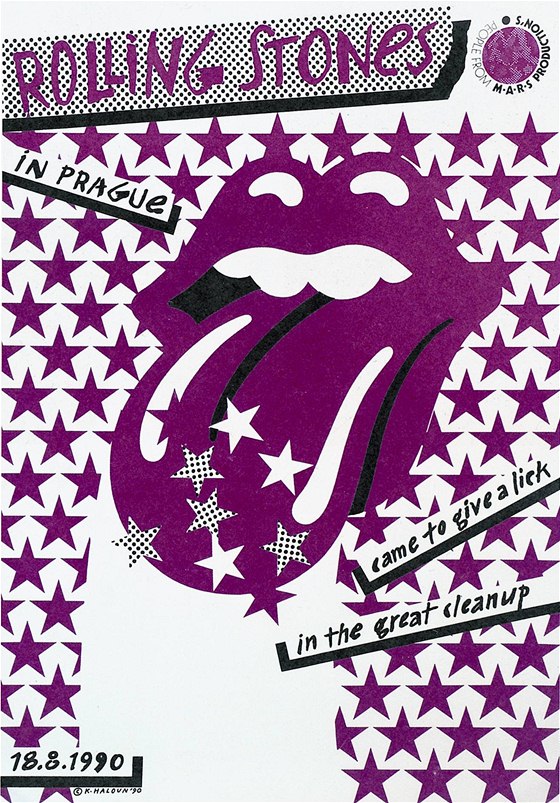 Plakát k praskému koncertu Rolling Stones z roku  1990.