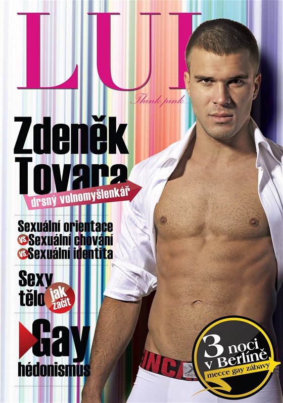 Zdenk Tovara na titulní stran gay magazínu LUI