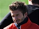 Zrann David Beckham na trninku anglickch fotbalist