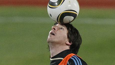 Argentinský útoník Lionel Messi bhem tréninku v Pretorii