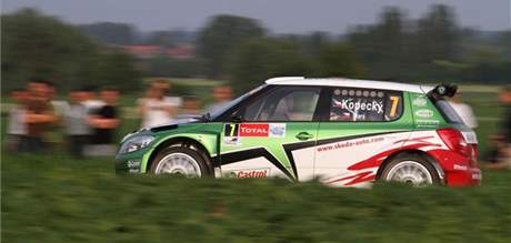 Jan Kopeck s vozem tmu koda Motorsport (Fabie S2000) na Belgick rallye.