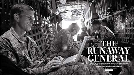 lánek o generálovi McChrystalovi v asopisu Rolling Stone