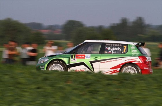 Jan Kopecký s vozem týmu koda Motorsport (Fabie S2000) na Belgické rallye.