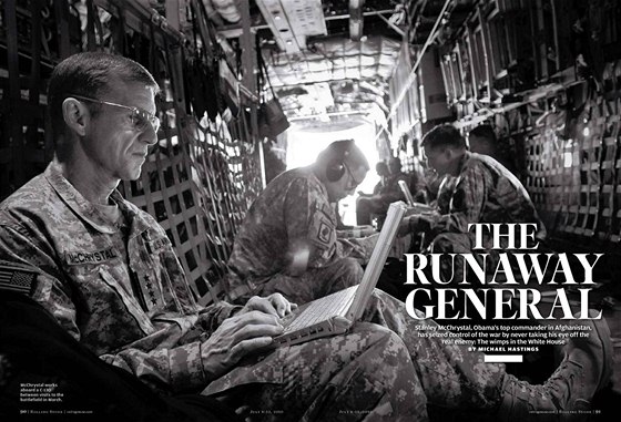 lánek o generálovi McChrystalovi v asopisu Rolling Stone