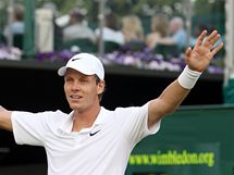 ZVLDL JSEM TO! esk tenista Tom Berdych ve tetm kole tce bojoval s Uzbekem Istominem, nakonec bitvu zvldl a postoupil do osmifinle.