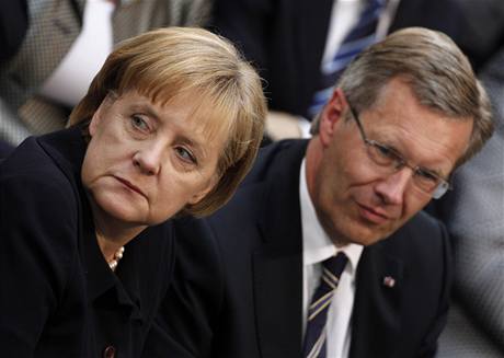 Angela Merkelov a prezidentsk kandidt koalice Christian Wulff (30. ervna 2010)