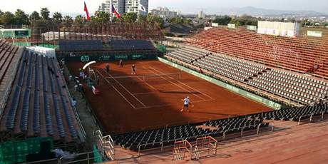 Tenisov arel v Coquimbu, djit tvrtfinle Davis Cupu Chile - esko