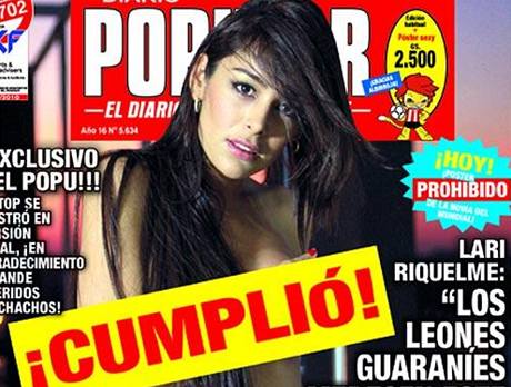 POPULRN LARISSA. Paraguaysk modelka Larissa Riquelmeov se svlkla pro paraguaysk bulvrn list.