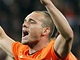 JSME VE FINLE. Raduje se nizozemsk zlonk Wesley Sneijder.