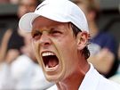 Radost Tome Berdycha pot, co v semifinle Wimbledonu zskal i druh set