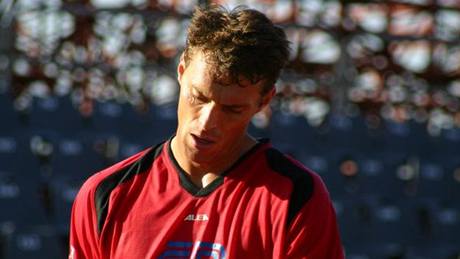 František Čermák při tréninku na Davis Cup v Chile František Čermák při tréninku na Davis Cup v Chile