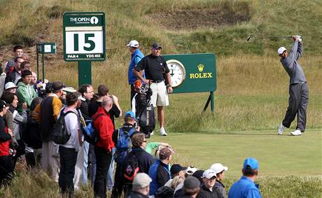 Trnink Tigera Woodse na hiti v St. Andrews ped British Open 2010.