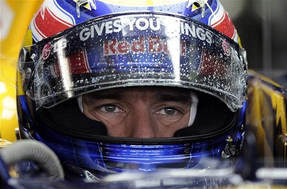 Mark Webber pi propreném tréninku na Velkou cenu Nmecka