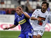 Matej Krajčík z Jablonce a Michal Hubník ze Sigmy (vlevo). Matej Krajčík z Jablonce a Michal Hubník ze Sigmy (vlevo).