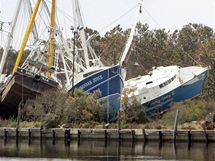 Nsledky huriknu Katrina v pstavu Bayou La Batre. (30. srpna 2005)