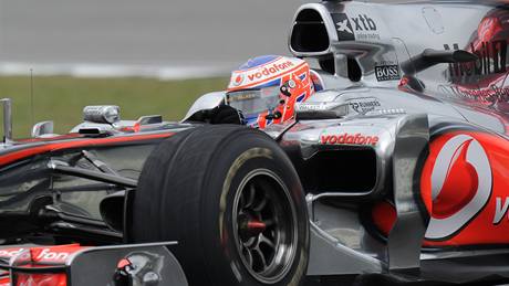Jenson Button  pi závreném tréninku na Velkou cenu Nmecka