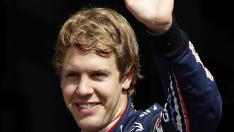 Sebastian Vettel po vítzství v kvalifikaci na Velkou cenu Nmecka