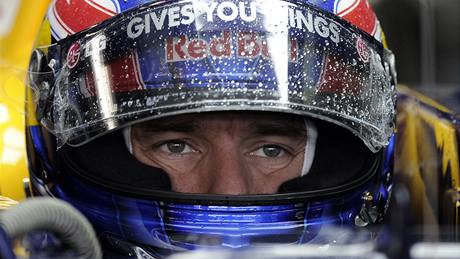 Mark Webber pi propreném tréninku na Velkou cenu Nmecka
