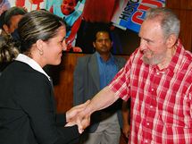 Bval kubnsk vdce Fidel Castro po pednce pro komunistickou mlde v Havan (30. ervenec 2010)