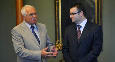 Prezident Vclav Klaus pijal na Hrad ministra ivotnho prosted Pavla Drobila