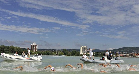 Dálkoví plavci na mistrovství Evropy v Maarsku na Balatonu.