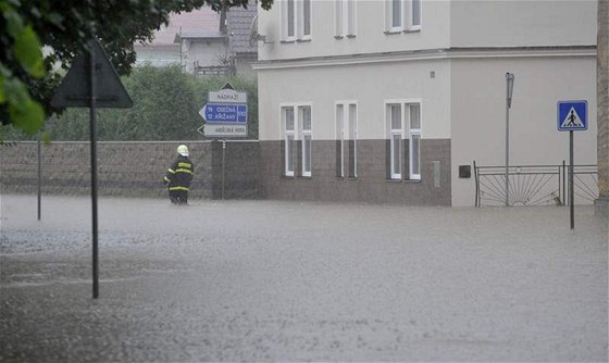 Voda zaplavila Chrastavu na Liberecku
