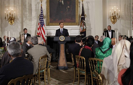 Americký prezident Barack Obama pi projevu k diplomatm z muslimských zemí (13. srpna 2010)