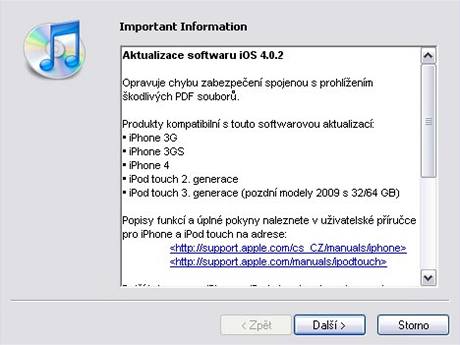 Nový firmware iOS 4.0.2 pro iPhone
