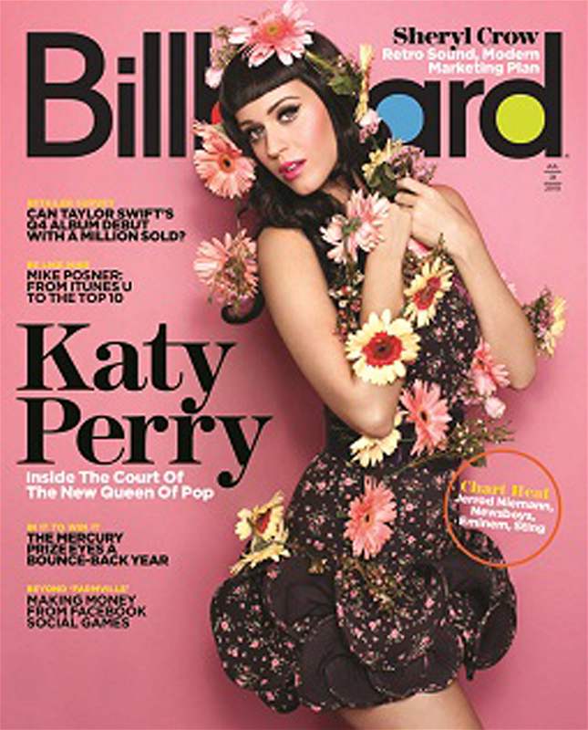 Americká zpvaka Katy Perryová na titulní stran asopisu Billboard.