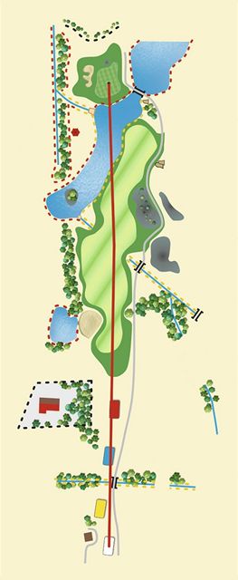Golfové hřiště New Course v Čeladné, jamka č. 18 - nákres.