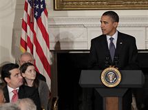 Americk prezident Barack Obama pi projevu k diplomatm z muslimskch zem (13. rpna 2010)