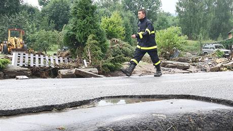 Hemanice jsou jednou z mnoha obcí na Liberecku, které po povodních zstaly bez silnice.