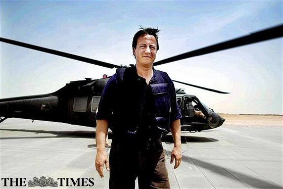 Britský premiér David Cameron v Afghánistánu.
