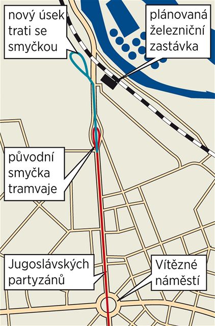 Plnovan sek tramvajov trati v Podbab v Praze 6.