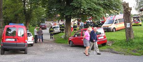 Zásah libereckých hasi pi poáru ústavu pro mentáln postiené v Horním Maxov.