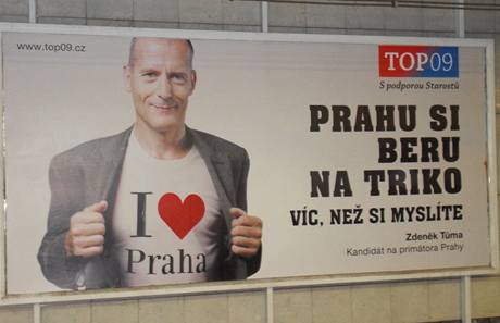 Billboard TOP 09 ped volbami v Praze na podzim 2010.