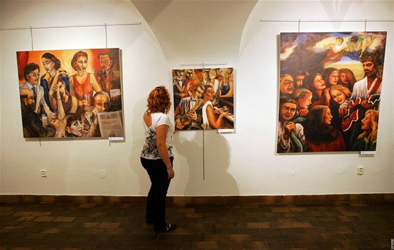 V tebíské Galerii Malovaný dm zaíná výstava Gottových obraz