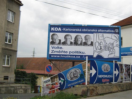 Billboard Karlovarské obanské alternativy v Plzni