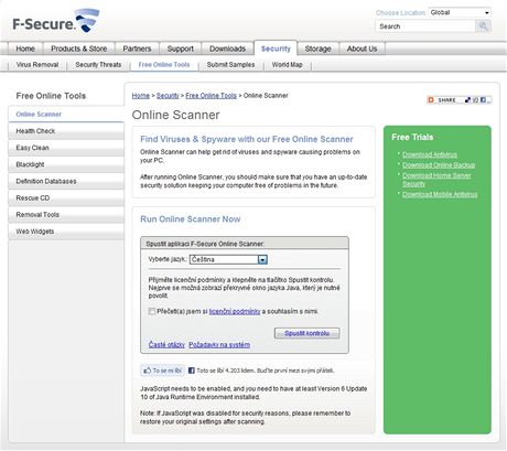 F-Secure Online Scanner