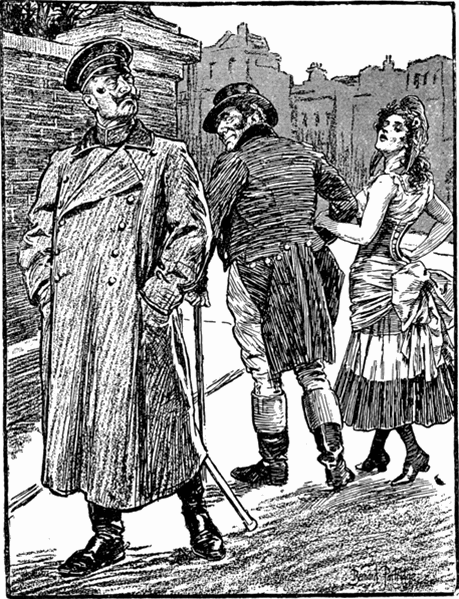 John Bull si odvd lehkou dvu Mariannu, Nmecko se pohrdav odvrac. Nmeck karikatura paroduje britsko-francouzskou Srdenou dohodu z roku 1904.