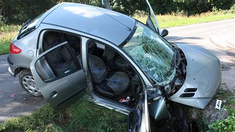 Havarovaný Peugeot 206 po dopravní nehodě, která se stala o tomto víkendu na Jilemnicku. Havarovaný Peugeot 206 po dopravní nehodě, která se stala o tomto víkendu na Jilemnicku.