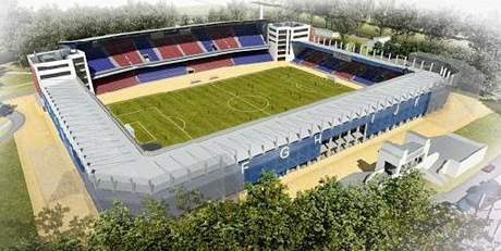Studie pestavby stadionu ve truncových sadech v Plzni na ryze fotbalový
