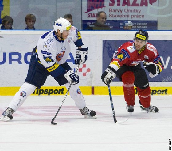 Momentka z finále hokejového Tipsport Cupu mezi Plzní a Znojmem.