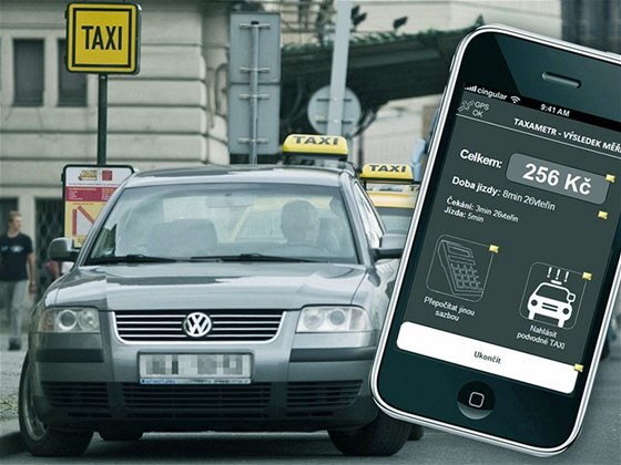 Mobilní telefon by mohl v budoucnu pomoci zjistit, zda taxiká okrádá. Ilustraní kolá