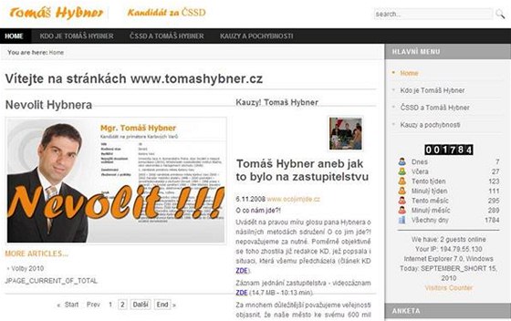 Úvodní strana www.tomashybner.cz